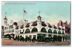 1909 Spokane's Great Restaurant Davenports Spokane Washington Vintage Postcard