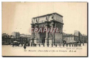 Marseille - Place d & # & # 39Aix and 39Arc and Triumph - Old Postcard