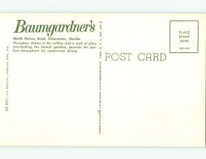 Unused Pre-1980 BAUMGARDNER'S RESTAURANT Clearwater Florida FL s1087