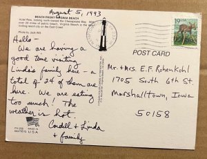 POSTCARD 1993 USED - BEACH FRONT, VIRGINIA BEACH, VIRGINIA