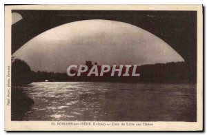 Old Postcard Romans sur Isere Drome Moonlight on L'Isere