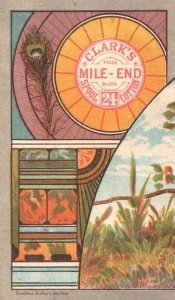 1880s-90s Clark's Mile-End Spool Cotton Calendar Field Flowers Trade Card