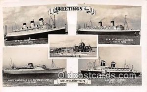 RMS Queen Mary, Union Castle RMMV Capetown Castle Southampton Ship 1952 