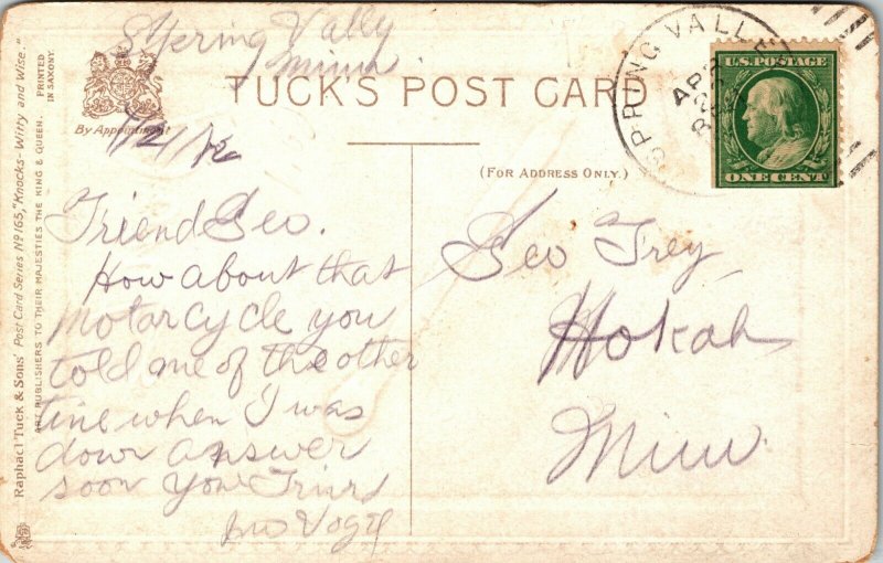 Raphael Tuck Knocks Witty & Wise Don't Admit you've met your Match Postcard 