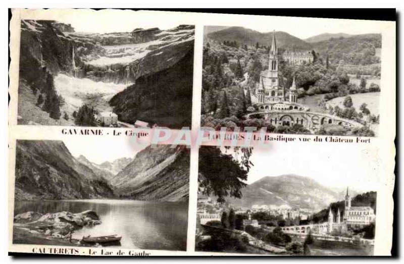 Old Postcard Gavarnie Cirque Lourdes Basilica view of Chateau Fort Cauterets ...