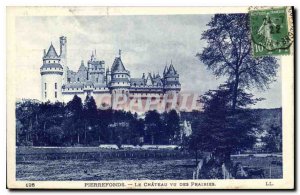 Old Postcard Pierrefonds Chateau seen prairie