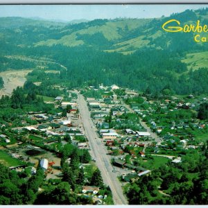 c1960s Garberville, CA Downtown Birds Eye Eel River Dean Creek Resort Stamp A216