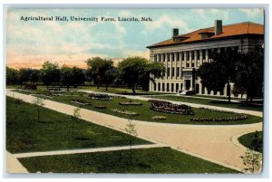 Lincoln Nebraska NE Postcard Agricultural Hall University Farm Exterior 1912