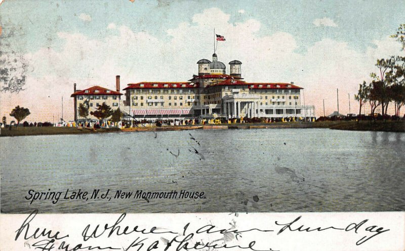 New Monmouth House, Spring Lake, New Jersey, Early Postcard, Used in 1907