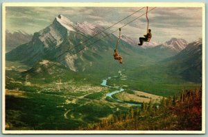 Mt Rundle Banff Mountain from Chair Lift on Mt Norquay Ski Resort Postcard F10