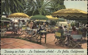 La Jolla California CCA La Valencia Hotel Patio Dining Linen Vintage Postcard