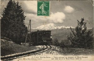 CPA J. J. 8452 AIX-les-BAINS - Train arrivant au sommet du Mont-Revard (124589)