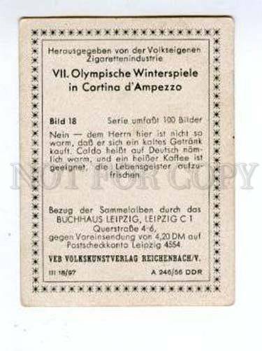 167006 Olympic Winter Games CORTINA d'Ampezzo CIGARETTE card