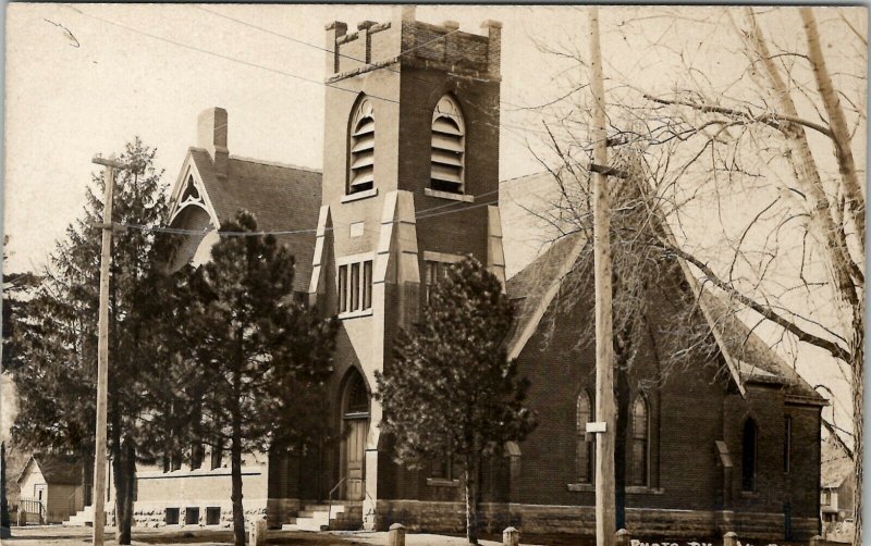 Hiawatha Kansas RPPC M.E. Methodist Episcopal Church Postcard V14