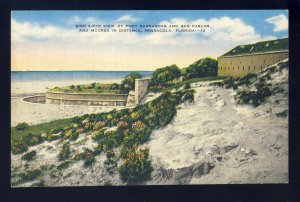 Pernsacola, Florida/FL Postcard, Fort Barrancas & San Carlos, McCrea In Distance