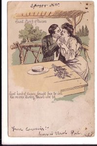 Romantic Couple, Kissing, Used 1906, Cork Cancel