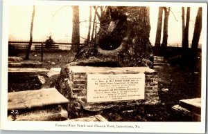 RPPC Blair Tomb and Church Yard, Jamestown VA Vintage Postcard A49