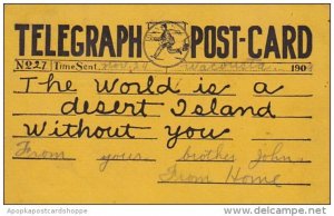 Tellegraph Postcard Sent 24 November 1909