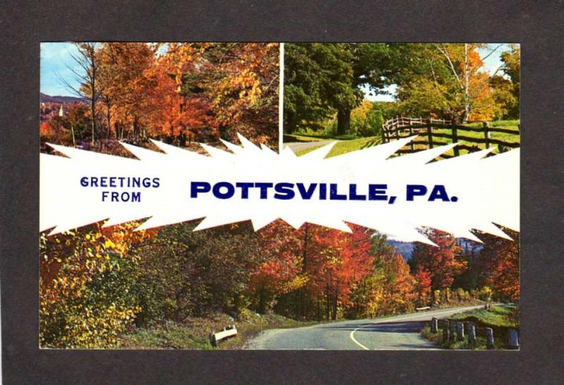 PA Greetings From Pottsville Penn Pennsylvania Postcard Carte Postale Trees