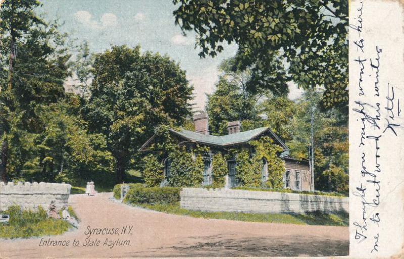 Syracuse NY, New York - Entrance to State Asylum - pm 1907 - UDB