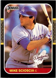 1986 Donruss Baseball Card Mike Scioscia Los Angeles Dodgers sk12296