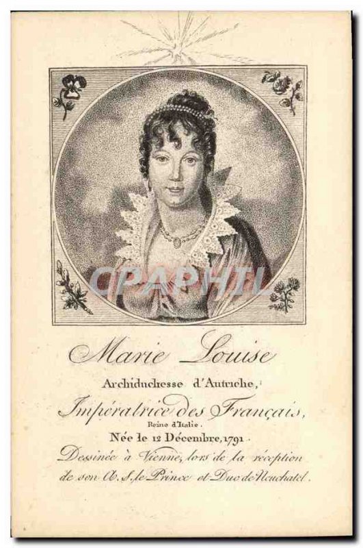 Old Postcard Marie louise Archduchess d & # 39Autriche Empress of French