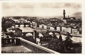 ITALY   FIRENZE   PANORAMA from BRIDGE  RPPC postcard
