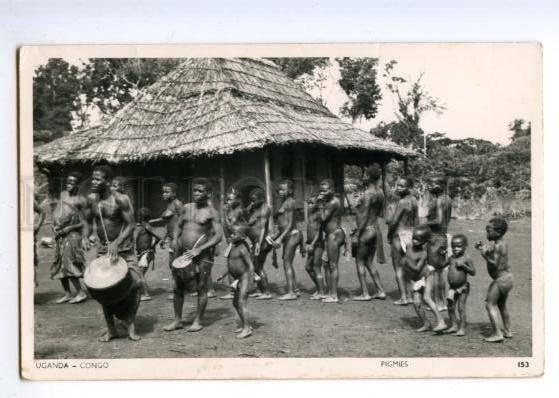 147509 UGANDA CONGO Nude Pigmies Vintage photo postcard