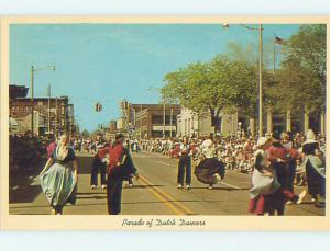 Pre-1980 DUTCH DANCERS PARADE & SHOPS ON STREET Holland Michigan MI hs3141