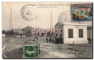 Old Postcard Marseille International Exhibition & # 39electricite 1908 Wirele...