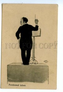 499362 Hans BOHLER Caricature Ferdinand LOWE Austrian conductor Vintage postcard