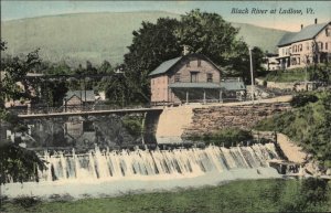 Ludlow Vermont VT Black River Waterfall c1910 Vintage Postcard