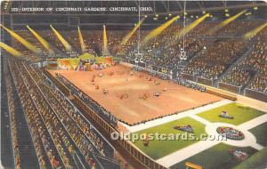 Interior of Cincinnati Gardens Cincinnati, Ohio, OH, USA Stadium Writing on b...