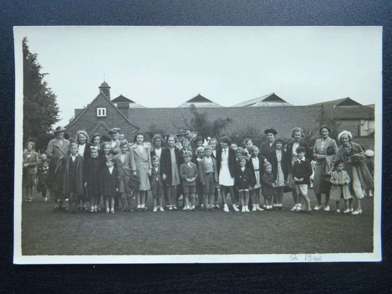 Middlesex HARROW WEALD 1 Group Portrait Taken Near BUS GARAGE c1950s RP Postcard