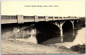 VINTAGE POSTCARD VIEW OF CANAL STREET BRIDGE OVER CANAL DOVER OHIO