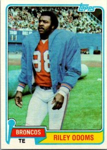 1981 Topps Football Card Riley Odoms Denver Broncos sk60067