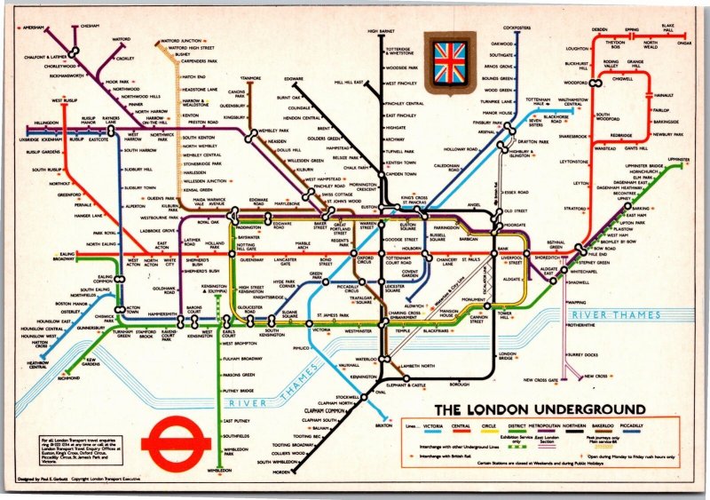 Postcard UK ENG London Underground Map