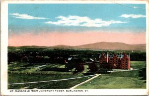 Vintage Vermont Postcard - Burlington - Mt. Mansfield from University Tower