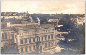 VINTAGE POSTCARD BIRD'S EYE VIEW OF THE UNIVERSITY OF LUND SWEDEN REAL PHOTO