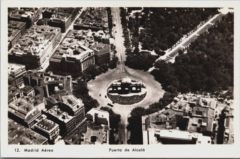 Spain Madrid Aereo Puerta de Alcalá Vintage RPPC C107