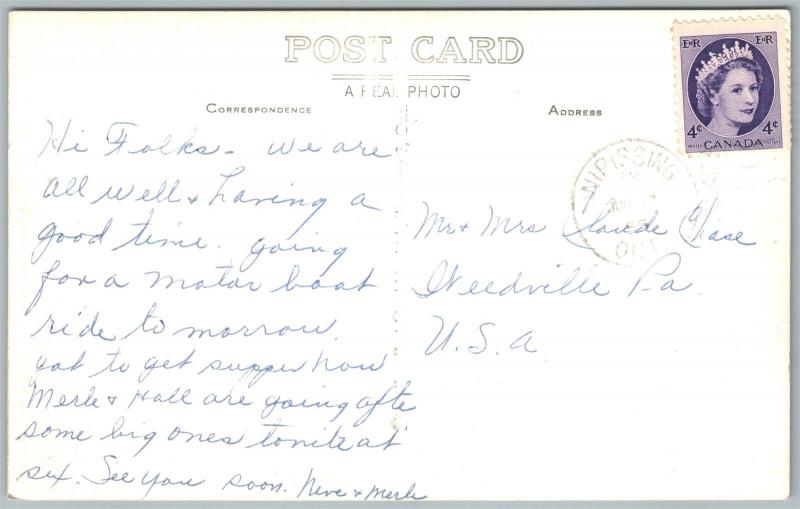 NIPISSING ONT. CANADA EXAGGERATED POTATOES VINTAGE REAL PHOTO POSTCARD RPPC