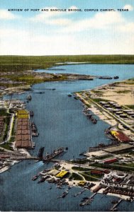 Texas Corpus Christi Aerial View Of Port and Bascule Bridge