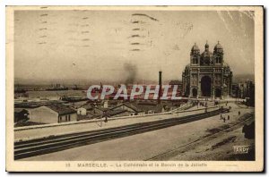 Postcard Old Marseille Cathedrale and the Bassin de la Joliette