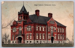 K41/ Belmond Iowa Postcard c1910 High School Building 409