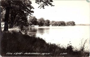RPPC Postcard of Gun Lake Plainwell Michigan Scenic View 1945