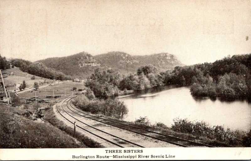 Minnesota Three Sisters Burlington Route Mississippi River Scenic lLine