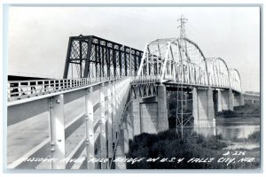 Missouri River Rulo Bridge On US 4 Falls City Nebraska NE RPPC Photo Postcard