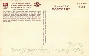 Autos Becks Motor Lodge 1950s Postcard San Marcos California Gillick 9138