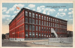 J10/ Lebanon Pennsylvania Postcard c1910 Industrial Works Factory  15