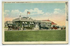 Casino Front Cars Narragansett Pier Rhode Island 1924 postcard